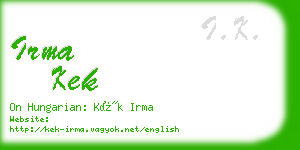 irma kek business card